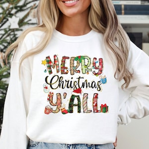 Merry Christmas Yall Sweatshirt and Hoodie, Merry Christmas  Sweatshirt, Christmas Sweatshirt