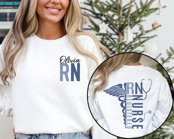 Personalized Registered Nurse Sweatshirt, Custom Year RN Hoodie, Nurse Gift, Nurse Est Crewneck, Nurse Life, Nurse Grad Gift