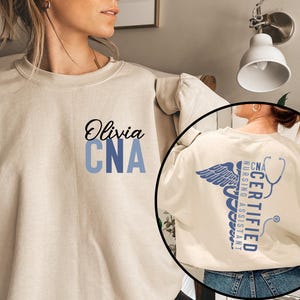 Personalized CNA Certified Nursing Assistant Sweatshirt,  Gift, CNA, Gift Nurse Appreciation, Gift Nurse Hoodie, Future CNA Sweat Gift