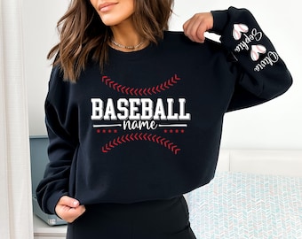 Personalized Baseball Name Sweatshirt with Kids names, Sports Mom Hoodie, Custom Family Baseball