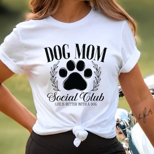 Dog Mom Shirt, Dog Mama T-Shirt, Dog Lover Shirt, Social Club Shirt, Pet Lover Gift, Gift for Dog Mom, Preppy Aesthetic