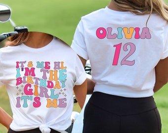 Personalized It&#39;s me Hi I&#39;m the Birthday Girl It&#39;s Me Shirt, Custom Birthday Name Age Shirt, It&#39;s me Hi Shirt, Personalized Birthday T Shirt