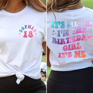 Personalized It&#39;s me Hi I&#39;m the Birthday Girl It&#39;s Me Shirt, Custom Birthday Name Age T-Shirt, It&#39;s me Hi Shirt, Personalized Birthday Shirt