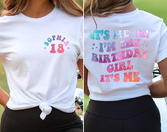 Personalized It&#39;s me Hi I&#39;m the Birthday Girl It&#39;s Me Shirt, Custom Birthday Name Age T-Shirt, It&#39;s me Hi Shirt, Personalized Birthday Shirt