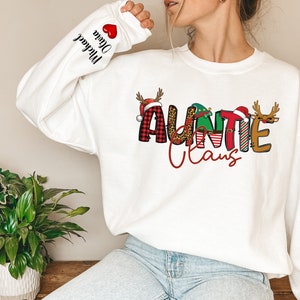 Auntie Claus Sweatshirt, Christmas Auntie Claus Sweatshirt & Hoodie, Auntie Sweatshirt, Aunt And Grandkids Sweatshirt, Gifts For Aunt