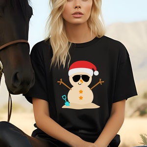 Beach Snowman Shirt, Christmas in July, Christmas in Summer Gift, Christmas Snowman in July, Christmas in July Shirt Gift, Summer Xmas