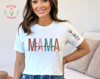 Custom Mama Shirt: Personalized Mom Shirt With Children Names