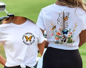 Grow Through It Shirt, Floral Spine Shirt, Motivational Shirt, Positive Saying Shirts, Mental Health Warrior shirt