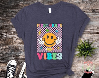 First Grade Vibes Shirt, Kids Back To School Shirt, First Day Of School Teacher Shirt, 1st Grade Shirt, First Grade Gift, Hello School Shirt