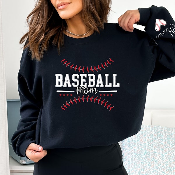 Personalized Baseball Mom Sweatshirt with Kids names, Baseball Hoodie For Women, Sports Mom Shirt, Mothers Day Gift, Family Baseball Shirt