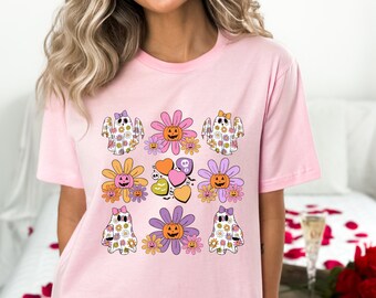 Floral Ghost, Floral boo Shirt, Halloween floral Shirt, Halloween, Halloween Ghost, Vintage Floral Ghost, Coquette Shirt, Spooky Ghost