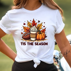 Fall Pattern Tis The Season Shirt, All Fall Vibes T-Shirt, Leopard Print, Fall Lover Gift, Fall Vibes, Football Season