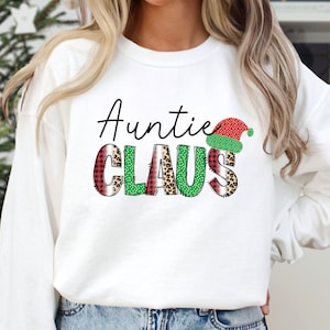 Auntie Claus Sweatshirt, Christmas Auntie Claus Sweatshirt & Hoodie, Auntie Sweatshirt, Aunt And Grandkids Sweatshirt, Gifts For Aunt