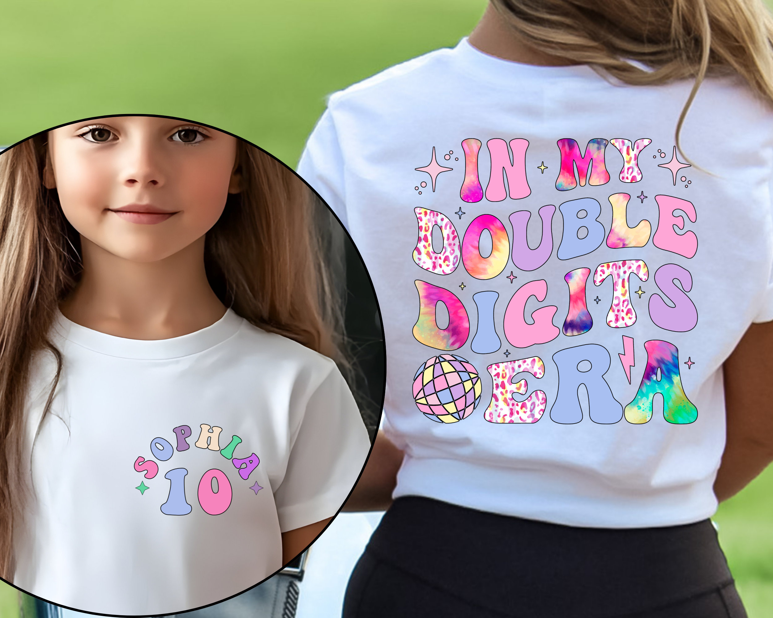 Personalized In My Double Digits Era Shirt, Birthday Girl Tee, 10 Years Old Birthday, Ten Birthday Shirt, 10th Birthday Gift, Gift For Girls