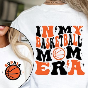 Personalized In My Basketball Mom Era Sweatshirt, In My Mom Era Sweatshirt, Basketball Sweatshirt, Custom Basketball Mom Sweatshirt