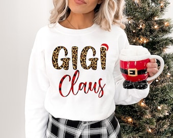 Custom Gigi Claus Christmas Sweatshirt, Grandma Hoodie