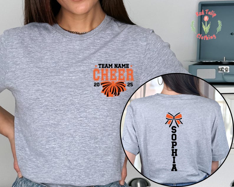 Personalized Cheer Mom Shirt, Customized Cheerleader, Game Day, Mascot Cheer, School Colors Cheerleading image 6
