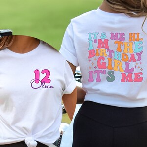 Personalized It&#39;s me Hi I&#39;m the Birthday Girl It&#39;s Me Shirt, Custom Birthday Name Age Hoodie, It&#39;s me Hi Shirt, Personalized Birthday Shirt