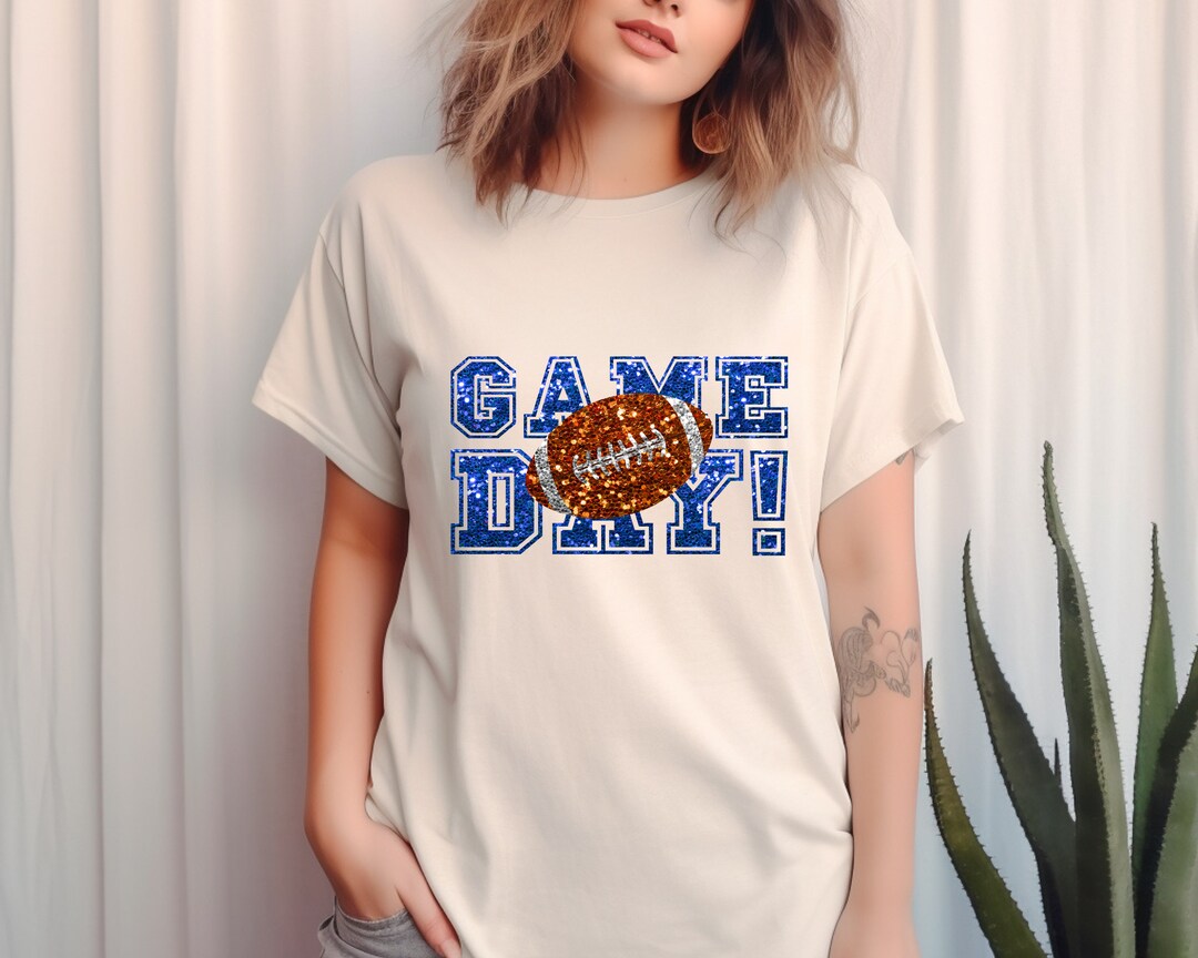Game Day Shirt - Faux Green And Silver Glitter main image 1