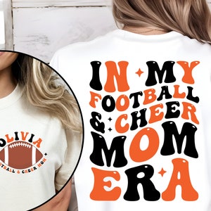 Comfort Colors® Tis Cheer and Football Mom Shirt, Personalized Gift for Cheer Mom, Football Mom Shirt, Cheer Football Mom Era Kids Name