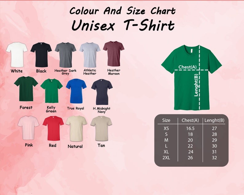 a t - shirt size guide for men and women