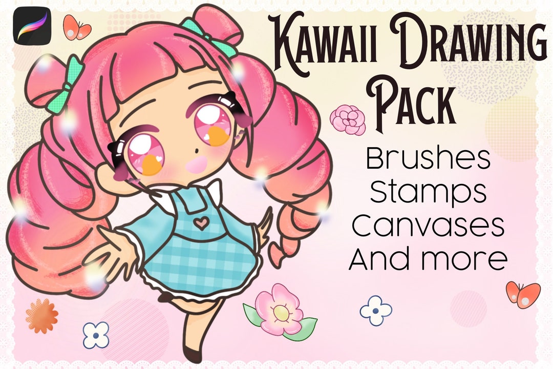 Kawaii Procreate Drawing Pack Procreate Kawaii Kawaii Brushes Procreate