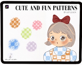 Cute and fun procreate pattern brushes| pattern brush| procreate brush set| cute|patterns