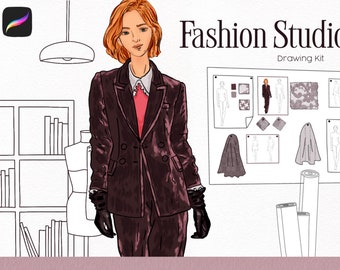 Fashion studio procreate stamps| procreate drawing kit| procreate fashion| procreate brushes| fashion brushes| fashion stamps brushes