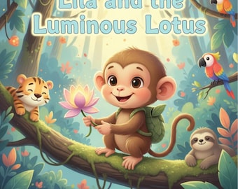 Lila y el Loto Luminoso (libro electrónico infantil/libro de cuentos digital en PDF para niños de 1 a 9 años) / Aventura ilustrada en la jungla