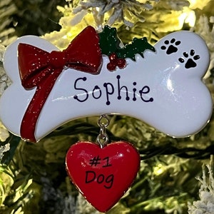 Dog Bone Ornament - Personalized Pet Ornament for Christmas Trees
