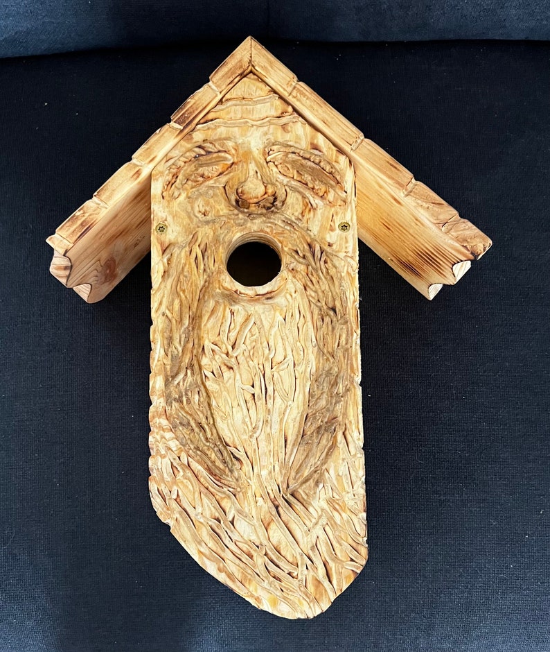 Hand-carved Wood Spirit Birdhouse - Etsy
