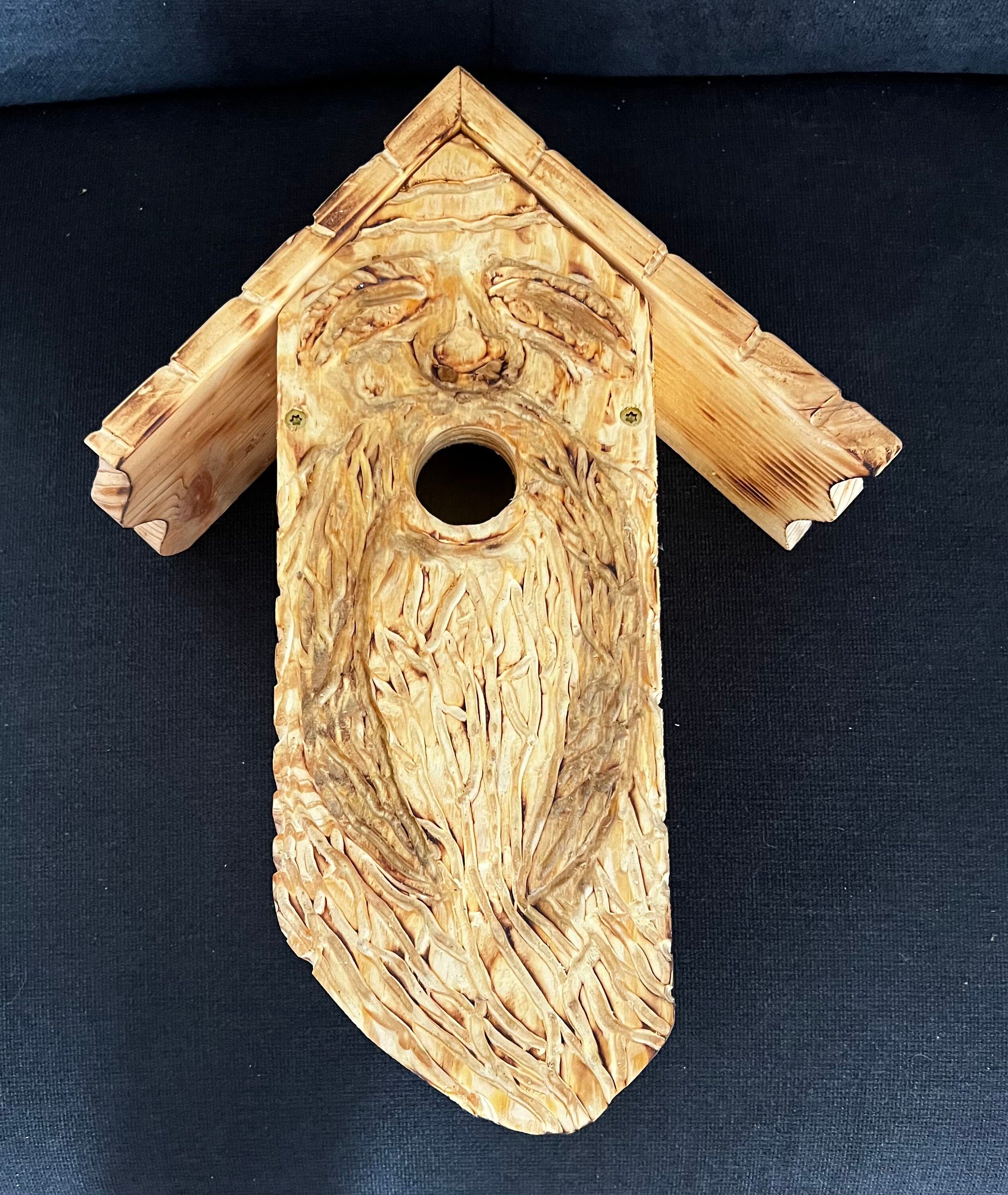 Handcarved Wood Spirit Birdhouse Etsy