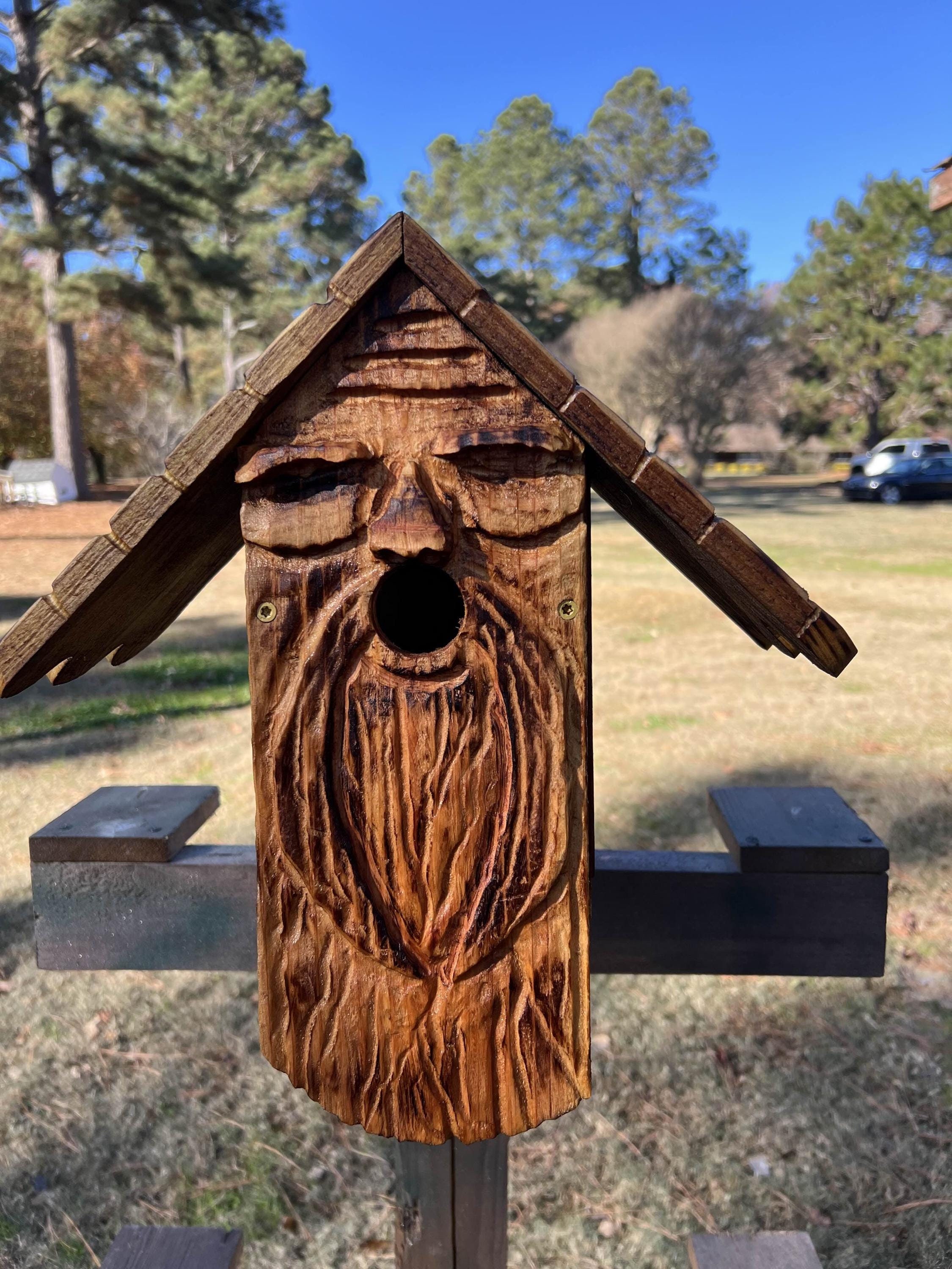 Hand-carved Wood Spirit Birdhouse - Etsy
