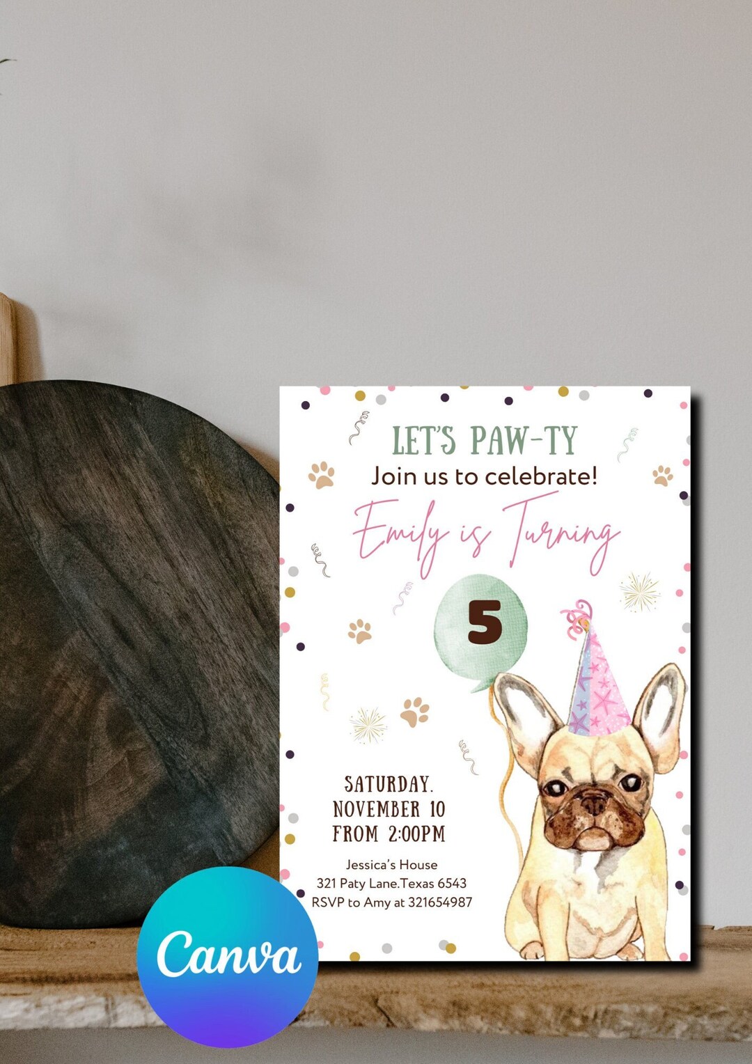 Editable Dogs Birthday Party Invitation Puppy Birthday Invite Etsy