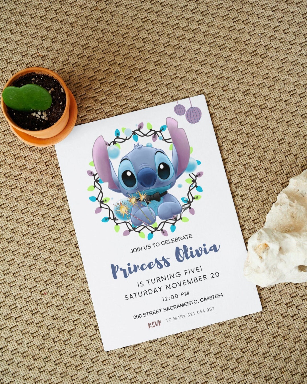 Stitch Editable Birthday Invitation Template Printable - Etsy UK