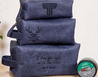 Personalized Groomsmen Gift,Dopp Kit Bag,Customized Leather Toiletry Bag,Monogram Mens Toiletry Bag,Leather Custom Gift for Guys,Men Wedding