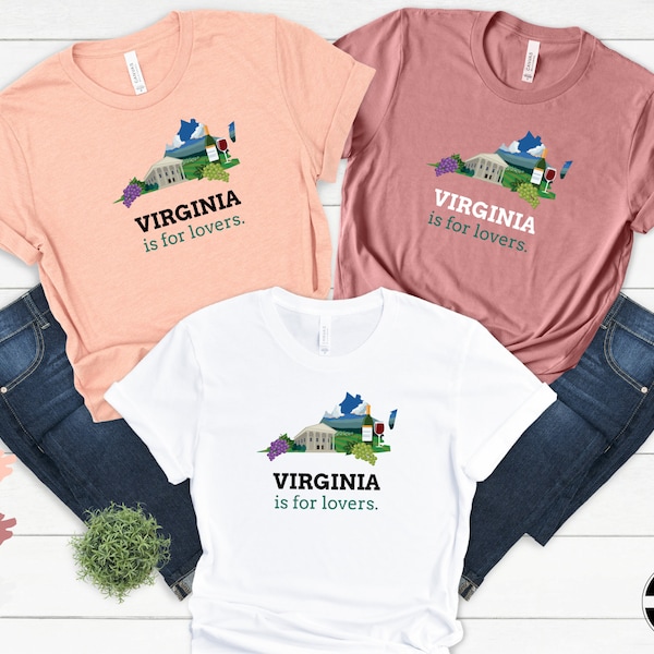 Virginia is For Lovers Shirt, Virginia State Shirts, State Map Shirt, Virginia State Map T-Shirt, Virginia Travel Gifts, Virginia Clothing