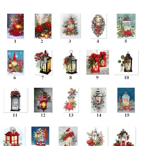 30 Personalized Address Labels Christmas Lanterns (fa 49)