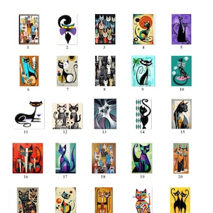 30 Personalized Address Labels Abstract Cats (fa 47)