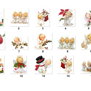 30 Personalized Address Labels Cute Christmas Baby Angels (fa 28)