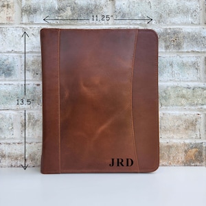 Personalized leather portfolio with zipper, Best Business Gift, Gift For Employee, Corporate gift, Company Gift, Graduation Gift for Him