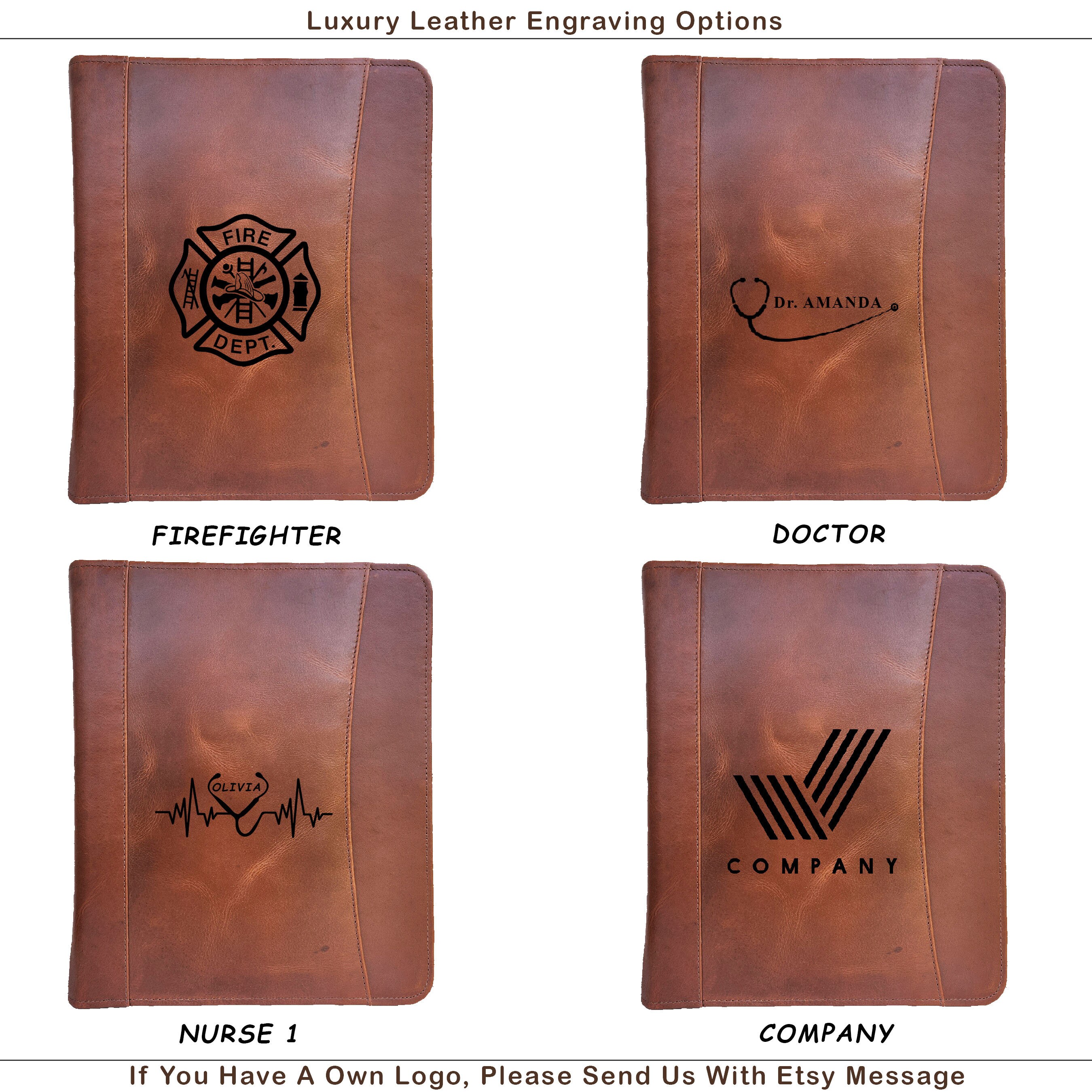 Personalized Leather Briefcase With Zipper, Best New Job Gift, Gift for