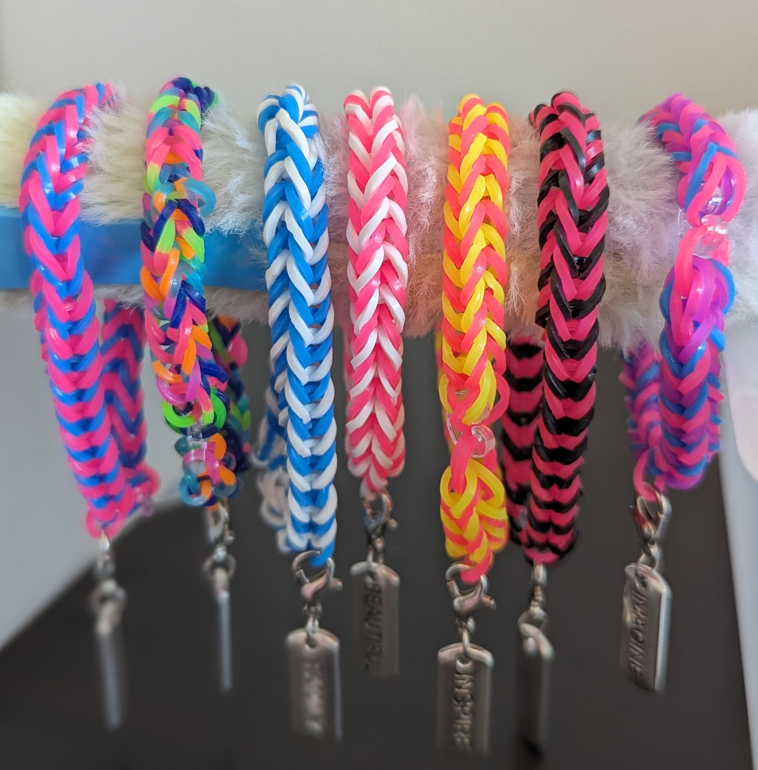 Customizable Colorful Rubber Band Bracelets and Chocker Etsy