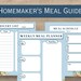 Homemaking Meal Plan Guide, Digital Meal Guide, Grocery Shopping Guide ...