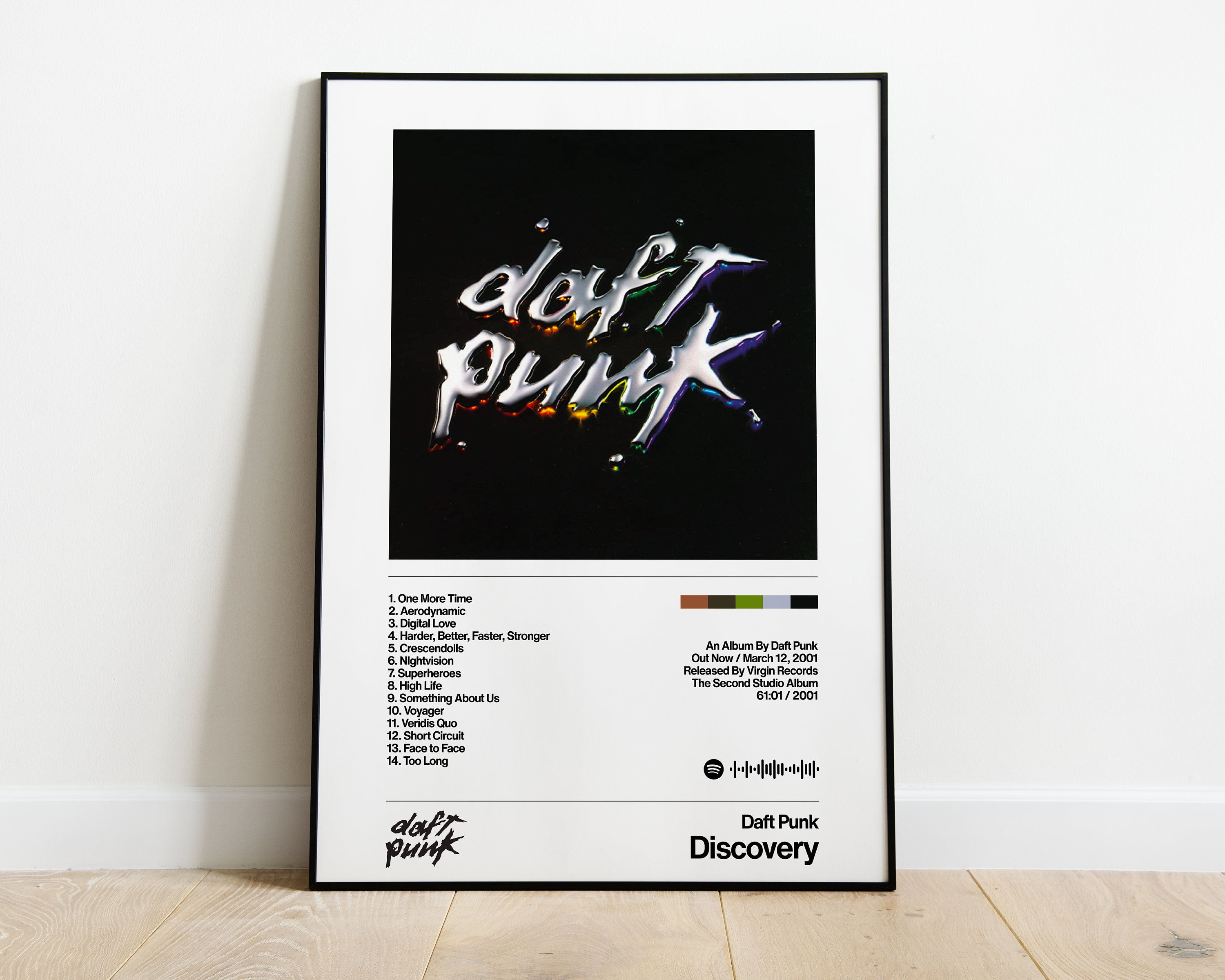 Daft Punk Album Cover Stickers 2x2, 2.5x2.5, 3x3 Individual or