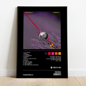 Tame Impala - Currents - Album Artwork Black Print Poster Vintage