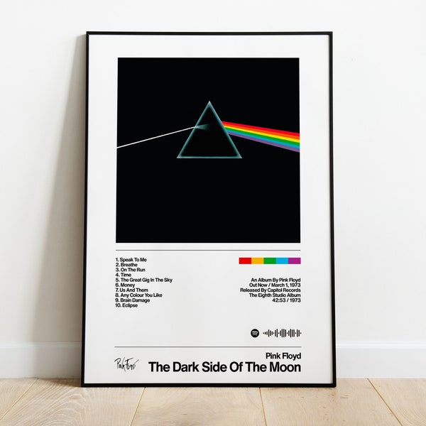 Pink Floyd – The Dark Side of The Moon – Album-Artwork, Heimdekoration, Druck, Poster, Geschenk, Vintage