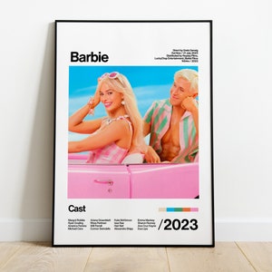 Barbie - 2023 - Margot Robbie Ryan Gosling - Movie Poster Artwork Home Decor Print Gift Vintage