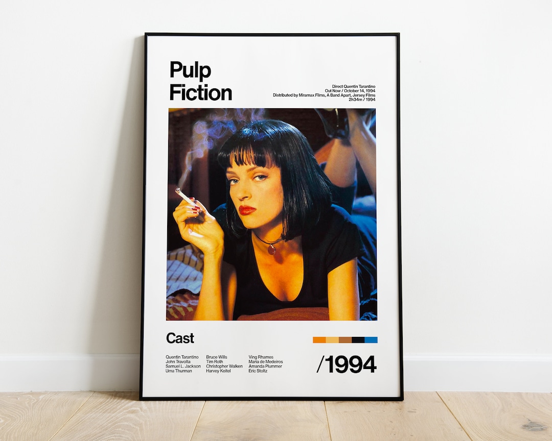 Pulp Fiction - 1994 - Uma Thurman - Movie Poster Artwork Home