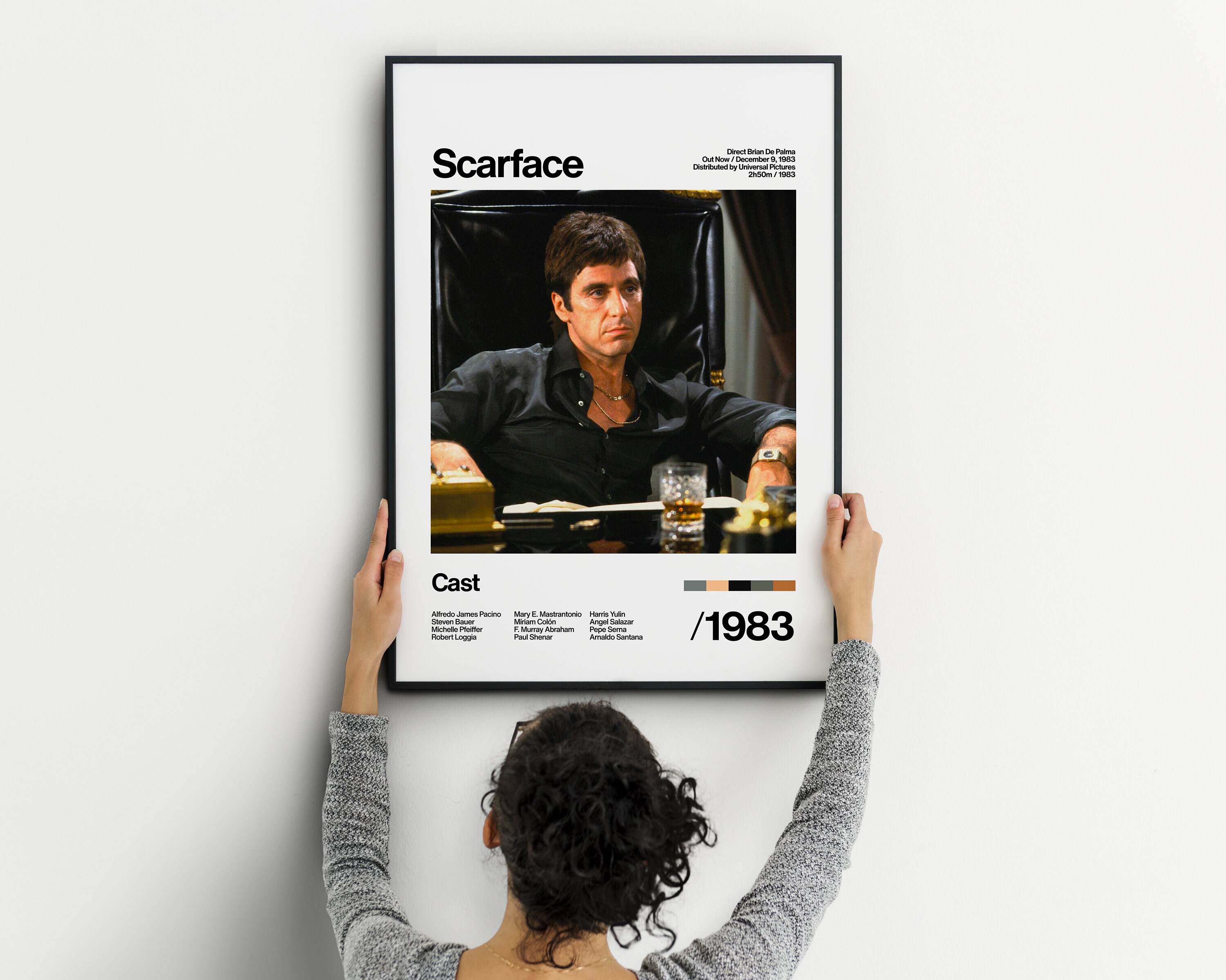 SCARFACE Italian Movie Poster - 13x28 In. - 1983 - Foto 2